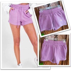 CHAMPION Retro Reverse Weave Embroidered Sweat Shorts - Mauve Pink, S